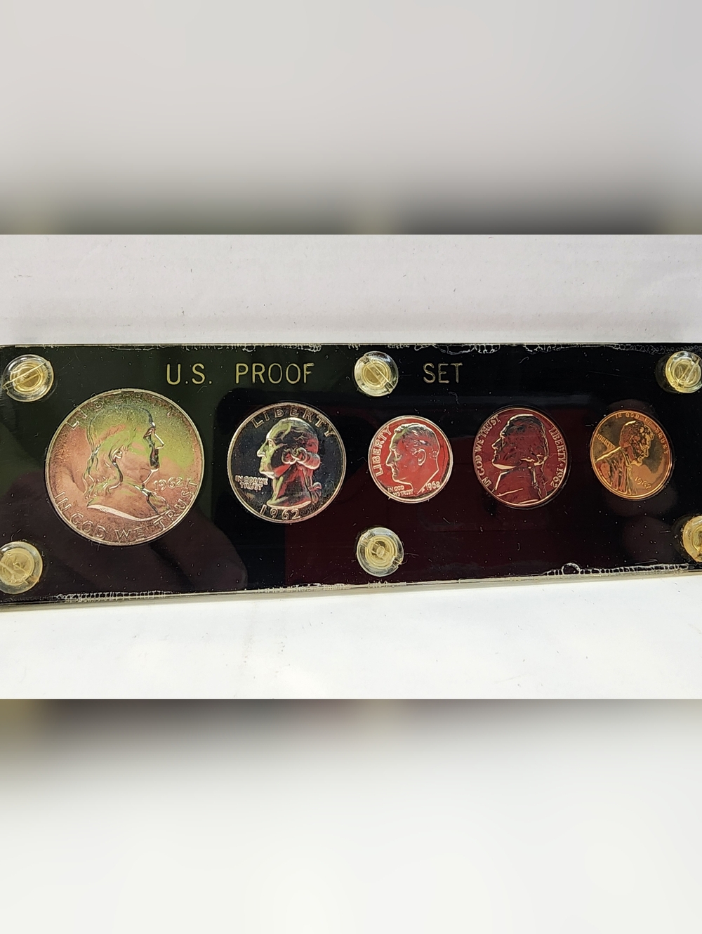 1962 US Mint 90% Silver Proof Set 5 Coins in Sealed Capital Holder